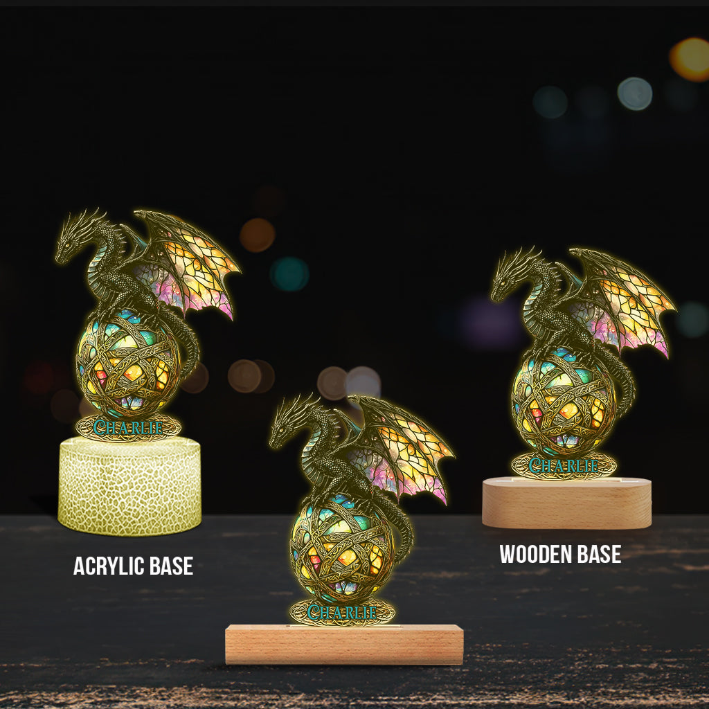 Magischer Drache – Personalisierte, drachenförmige Leuchtplatte