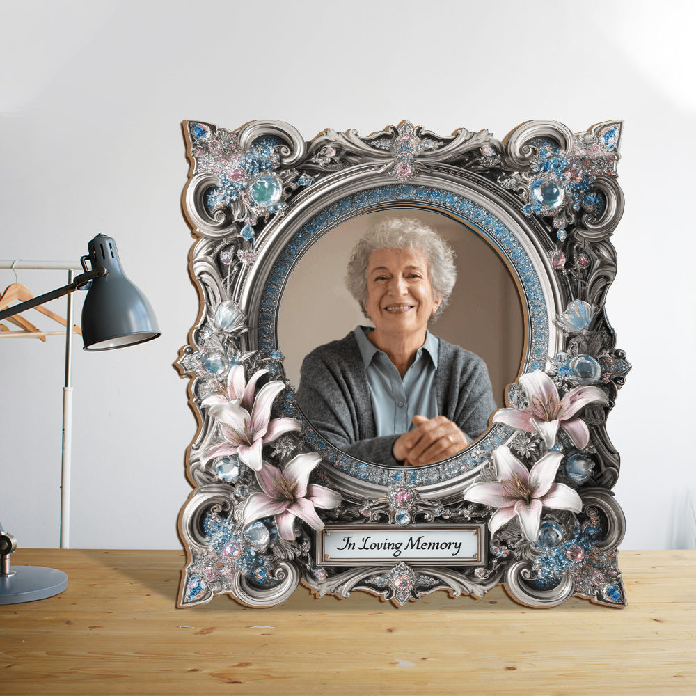 In liebevoller Erinnerung – personalisierter Gedenk-Fotorahmen in Form eines Ausschnitts