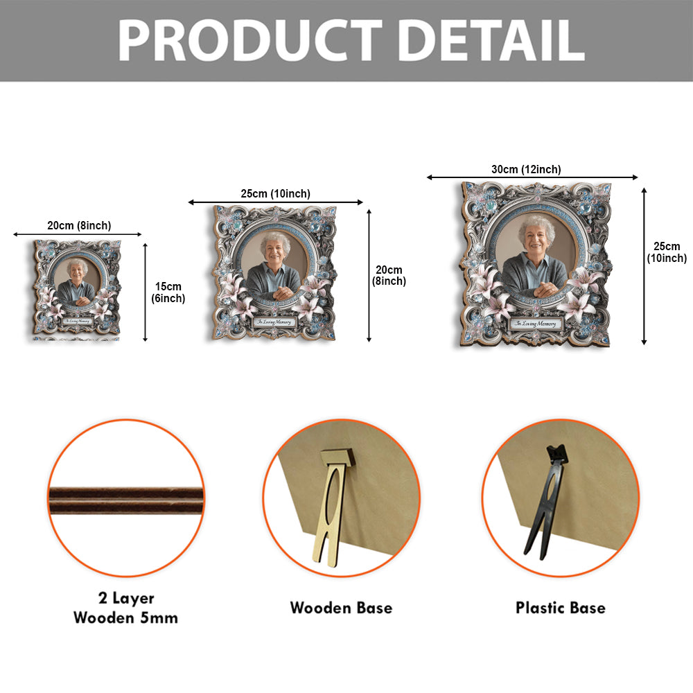 In liebevoller Erinnerung – personalisierter Gedenk-Fotorahmen in Form eines Ausschnitts