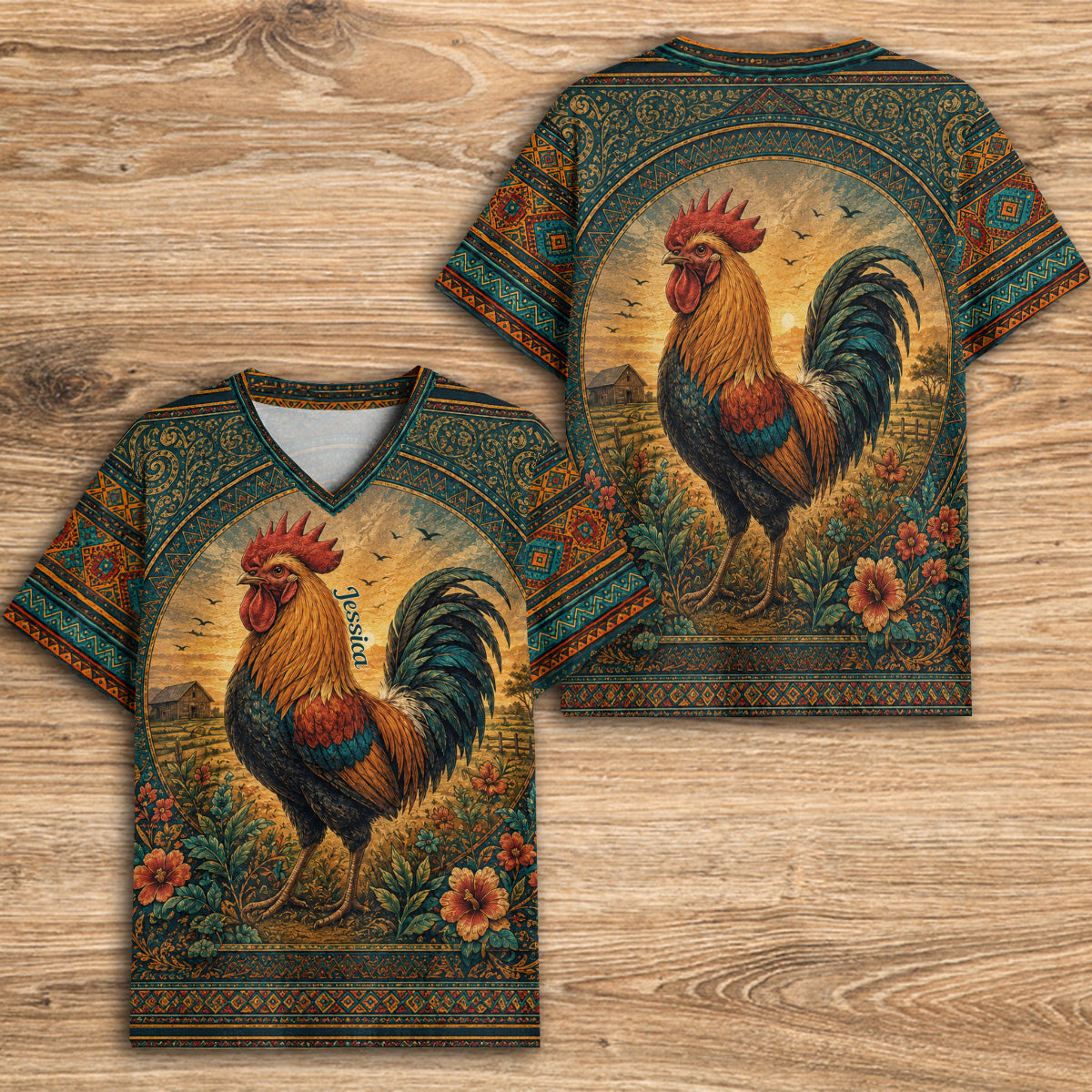 Just A Girl Who Loves Chicken - Personalized Chicken Fully Printed V-Neck T-Shirt
