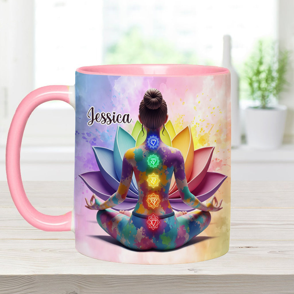 Let That Sht Go - Personalized Yoga Accent Mug
