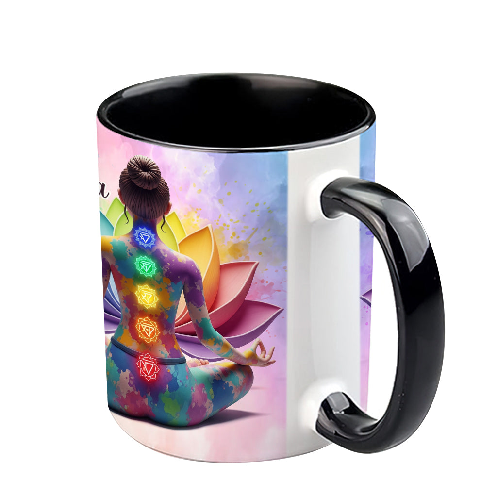 Let That Sht Go - Personalized Yoga Accent Mug