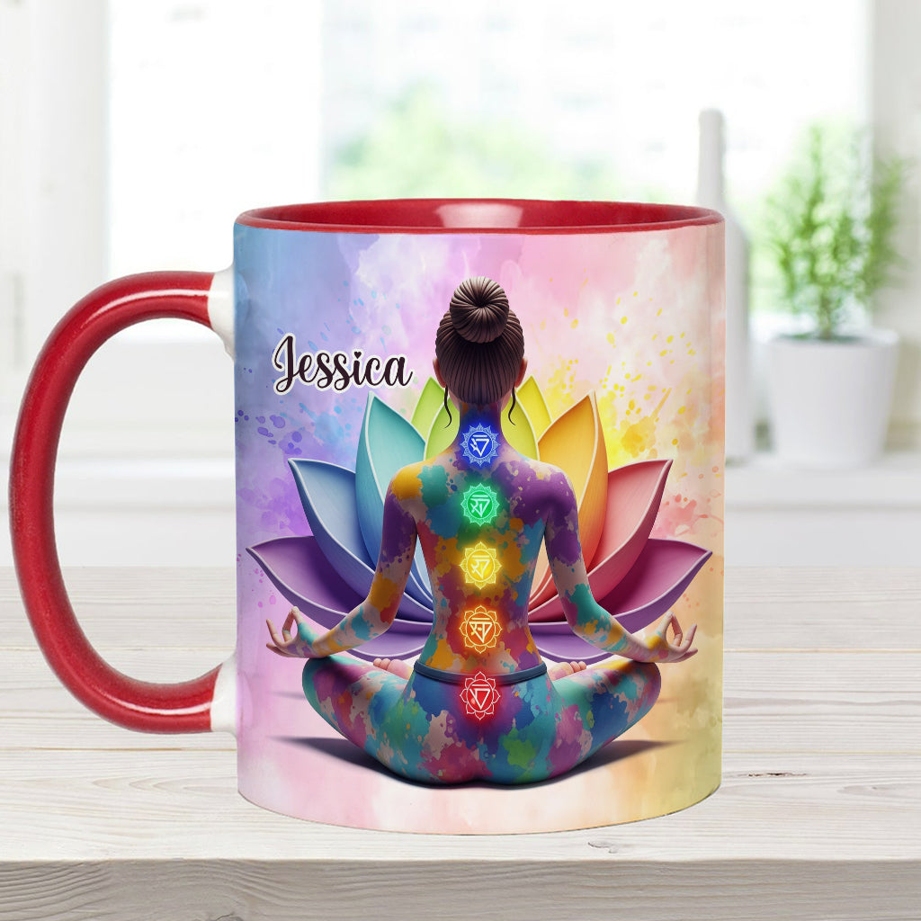 Let That Sht Go - Personalized Yoga Accent Mug