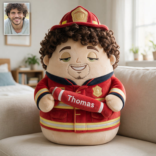 Personalisierte Feuerwehr Premium Kunstfellkissen aus jedem Foto