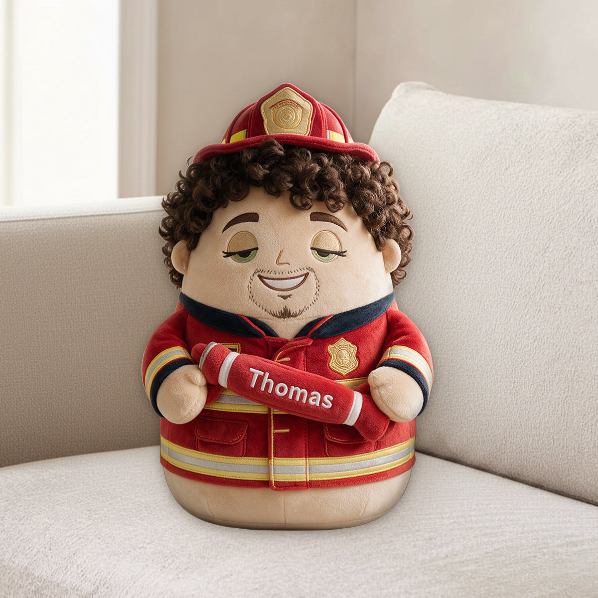 Custom From Any Photo, Any Job - Personalized Firefighter Premium Faux Fur Pillow