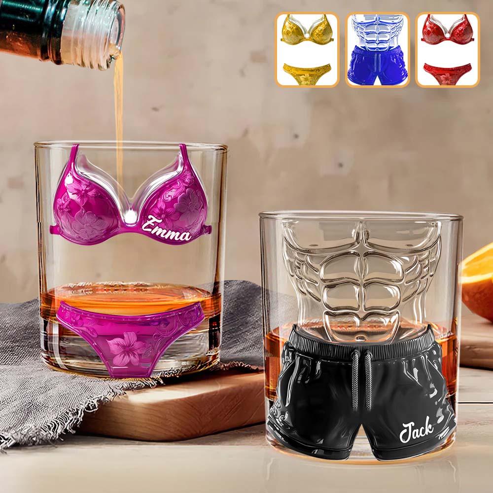 Lustiges Pärchen – personalisiertes Whiskyglas für Paare