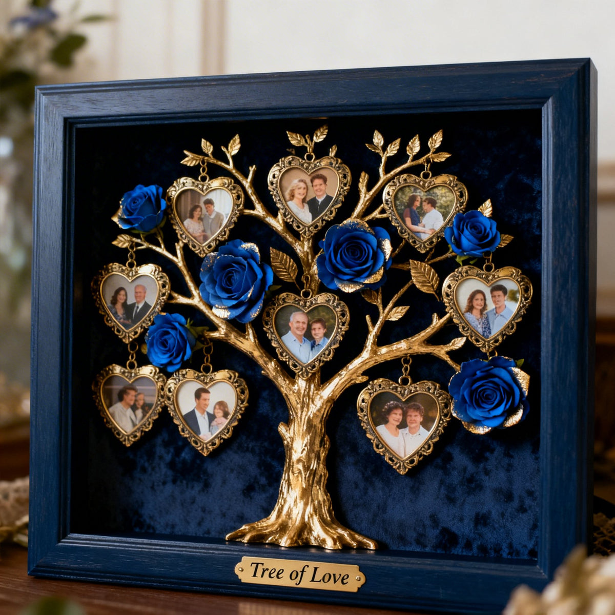 Photo Frame Rose Tree For Couple/ Family/ Mother's Day Gift.... - Personalized Couple Custom Shaped Acrylic Plaque