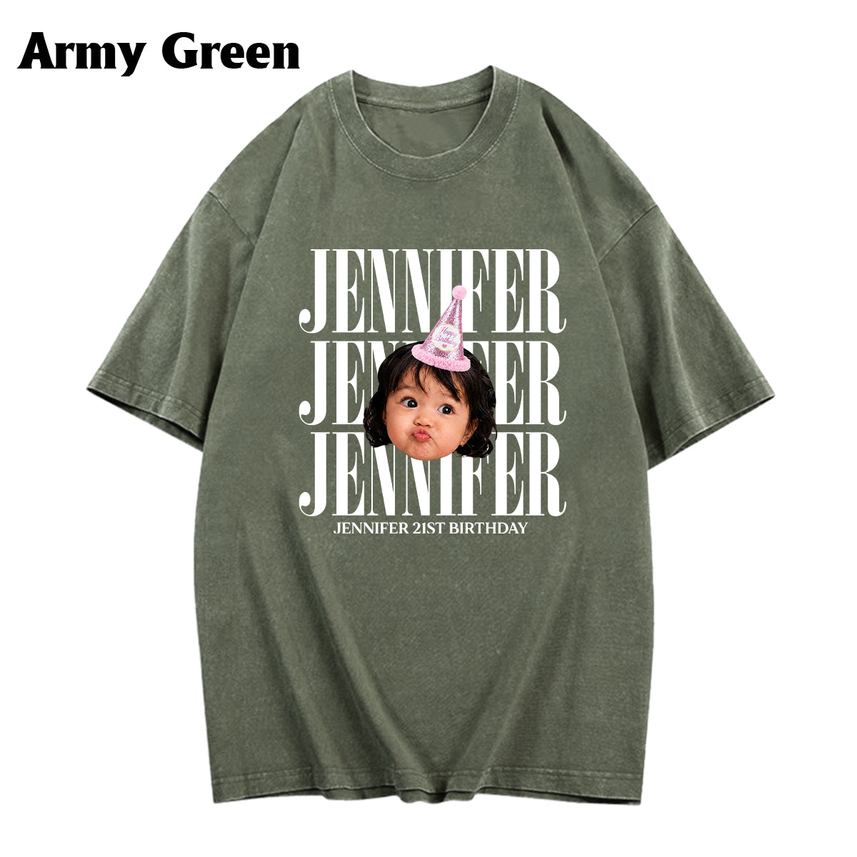 Birthday Gift - Personalized Birthday Washed T-Shirt