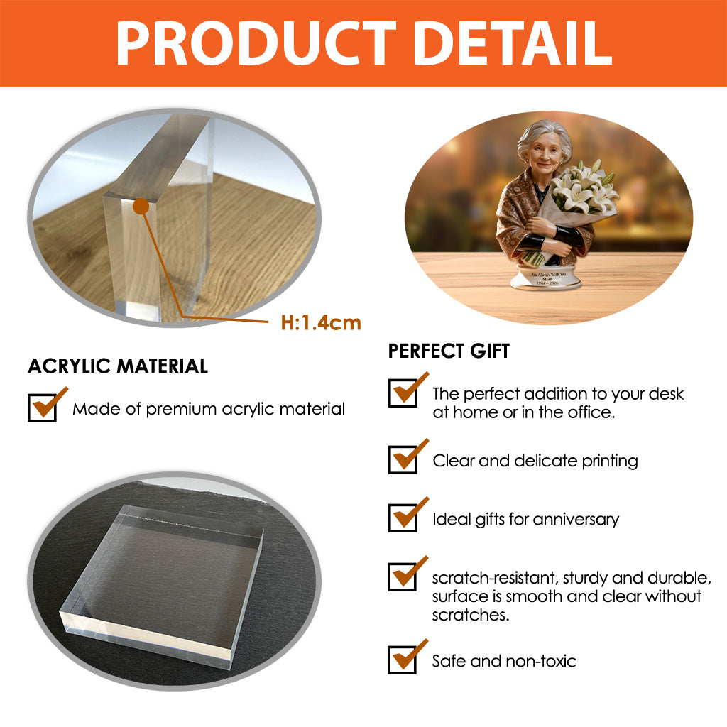 Always in Bloom - Personalized Memorial Custom Shaped Acrylic Plaque