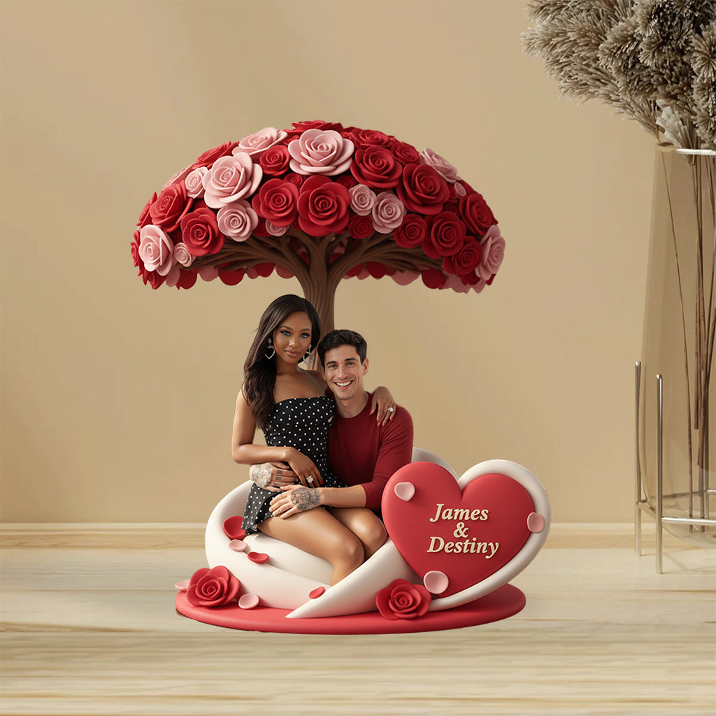 Individuell gestaltete Acrylplakette für Paare nach Foto – Personalisierte Acrylplakette in individueller Form