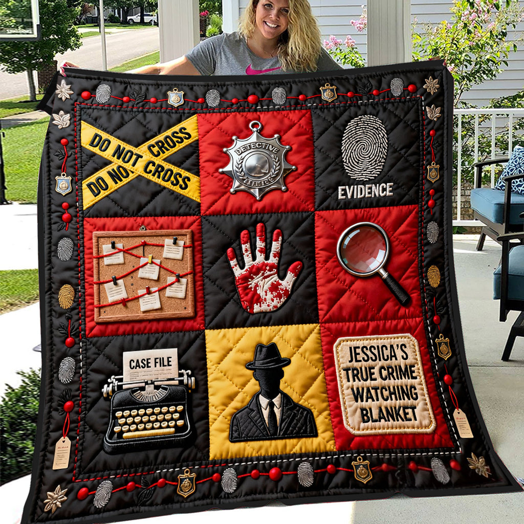 The True Crime Watching Blanket - Personalized True Crime Quilt