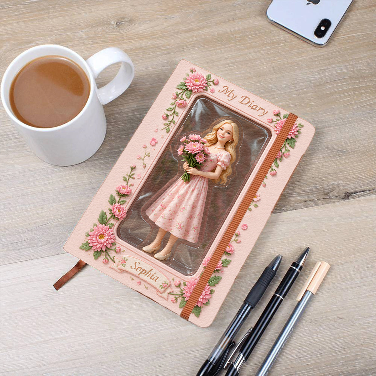 My Personal Flower Notebook - Personalized Self Love Leather Journal