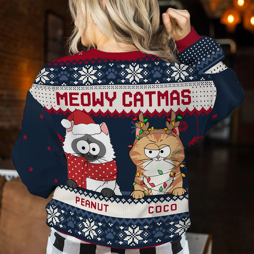 Miau-Katzenweihnachten – Personalisierter Katzenpullover