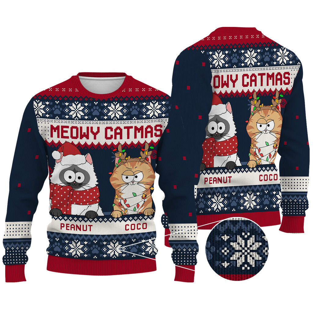 Miau-Katzenweihnachten – Personalisierter Katzenpullover