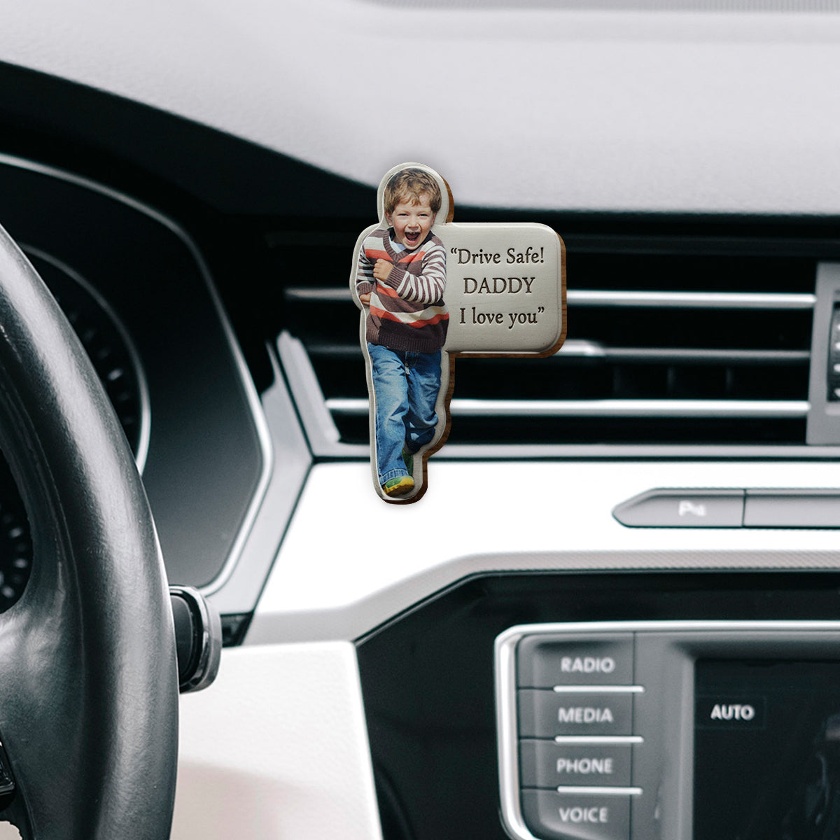 Drive Safe, Love You - Personalized Father Shaped Car Visor Clip