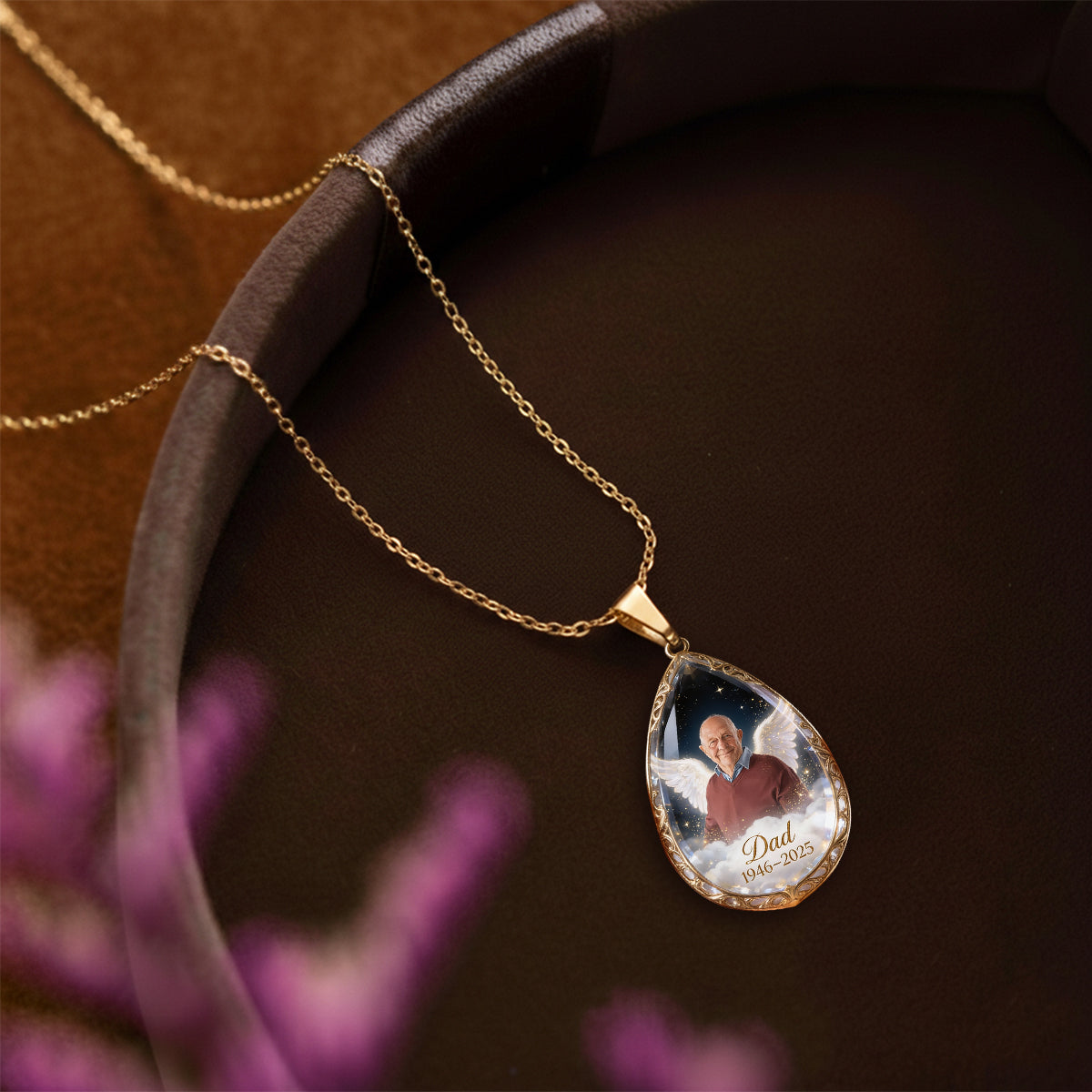 Ich vermisse dich – Personalisierte Gedenk-Halskette mit Anhänger aus Metall