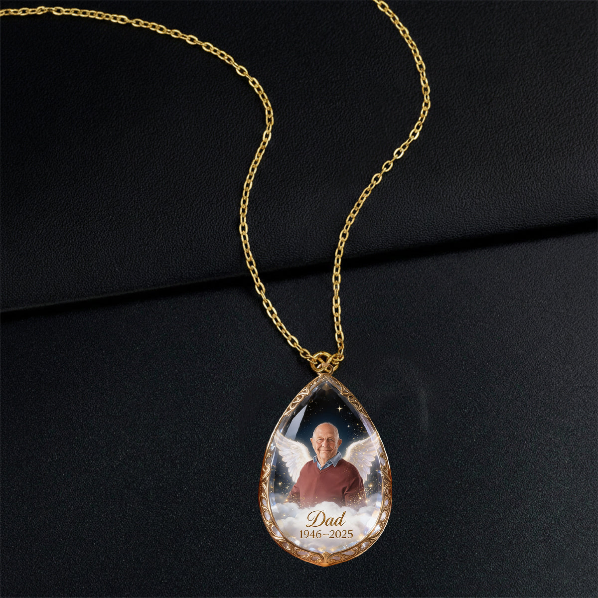 Ich vermisse dich – Personalisierte Gedenk-Halskette mit Anhänger aus Metall