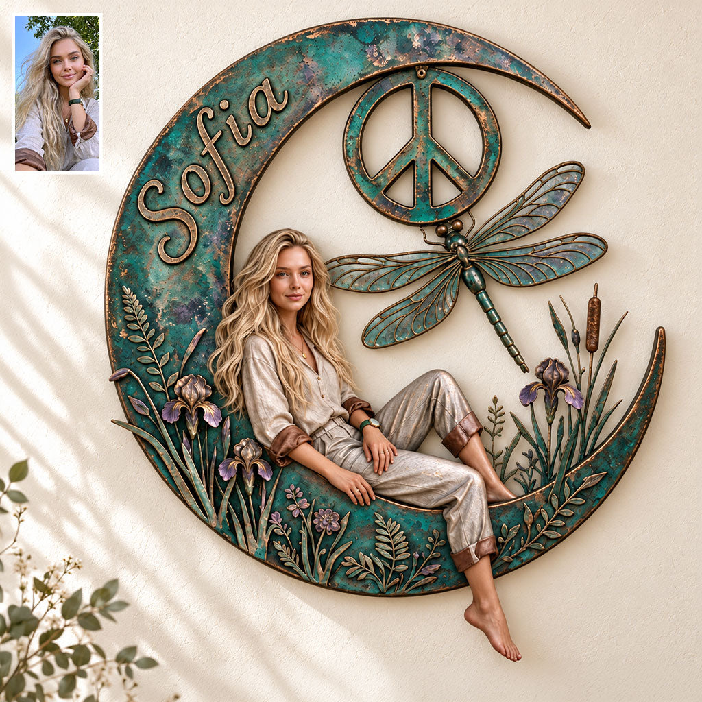 Hippie Souls - Personalized Hippie 3D Printed Cut Metal Sign