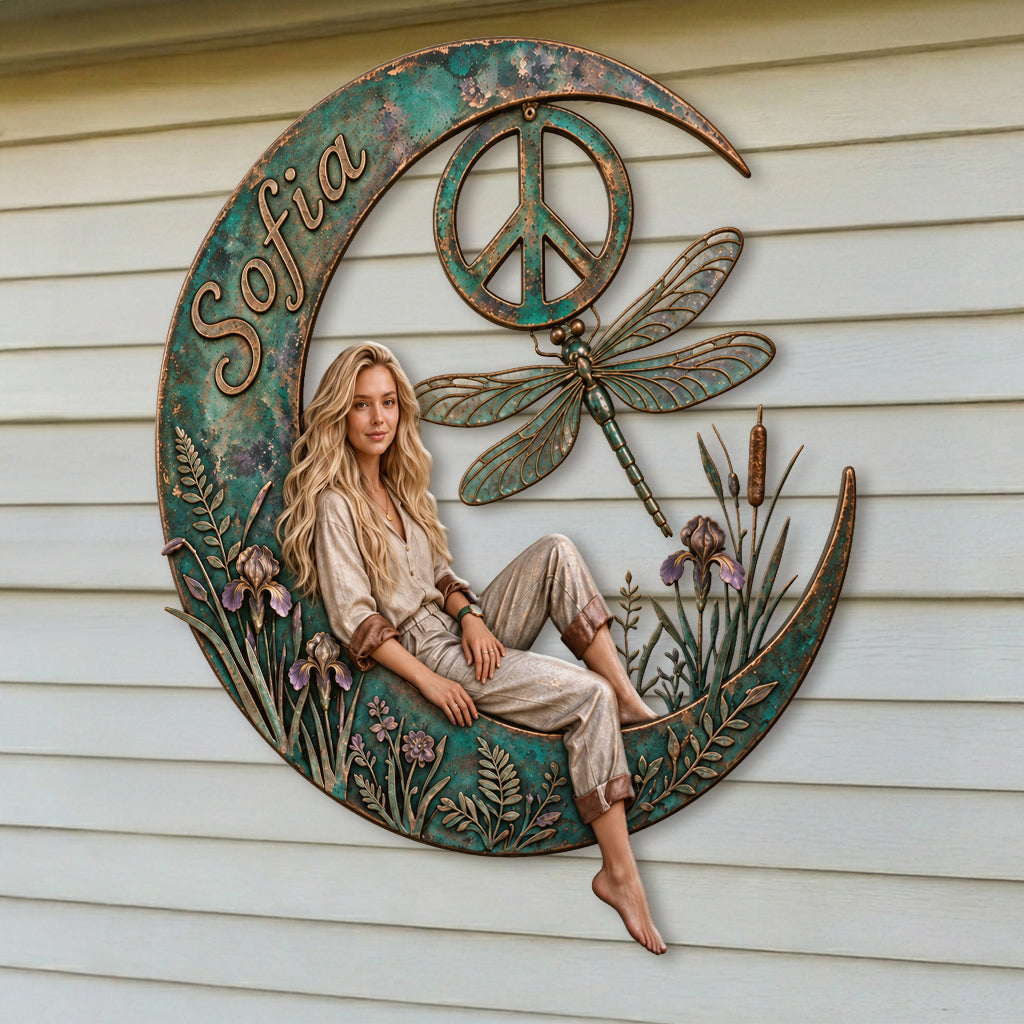 Hippie Souls - Personalized Hippie 3D Printed Cut Metal Sign