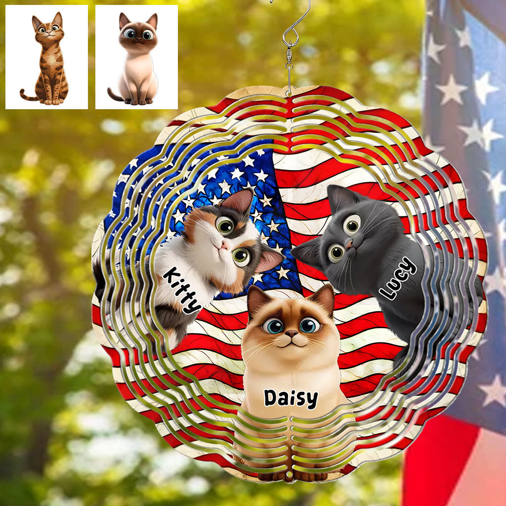 Patriot Cat - Personalisierter Katzen-Windspinner