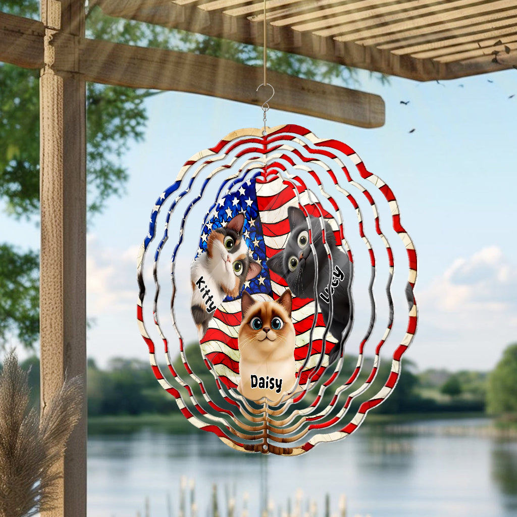 Patriot Cat - Personalisierter Katzen-Windspinner