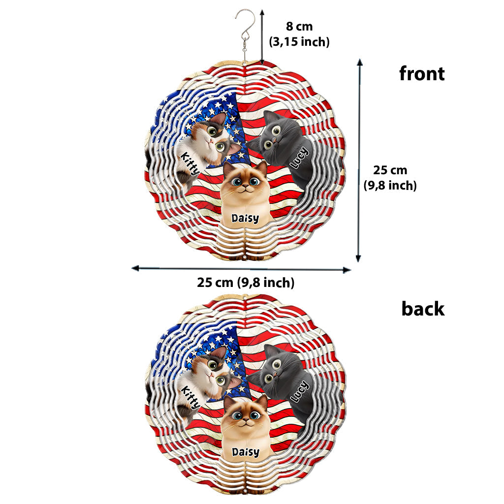 Patriot Cat - Personalisierter Katzen-Windspinner