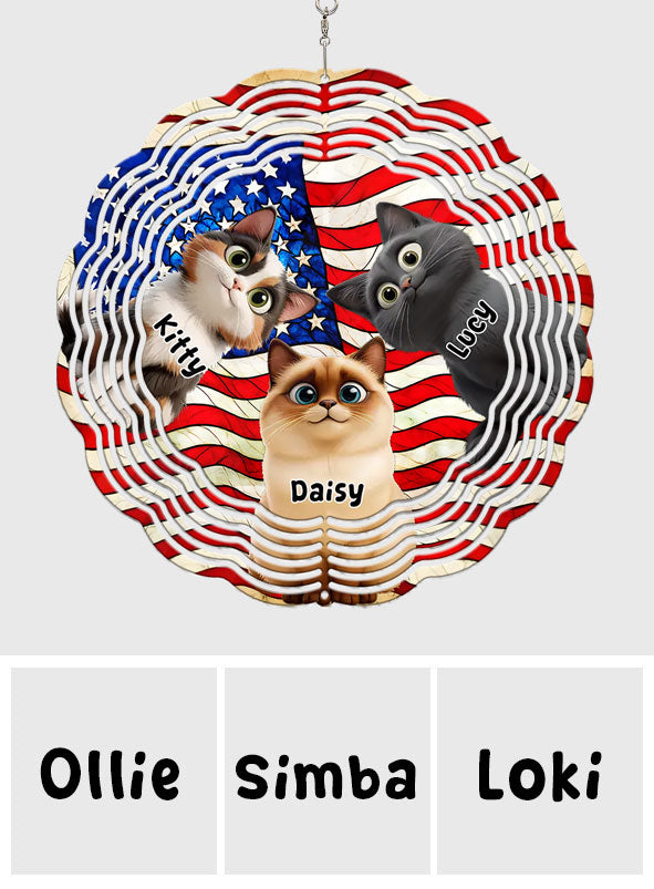 Patriot Cat - Personalisierter Katzen-Windspinner