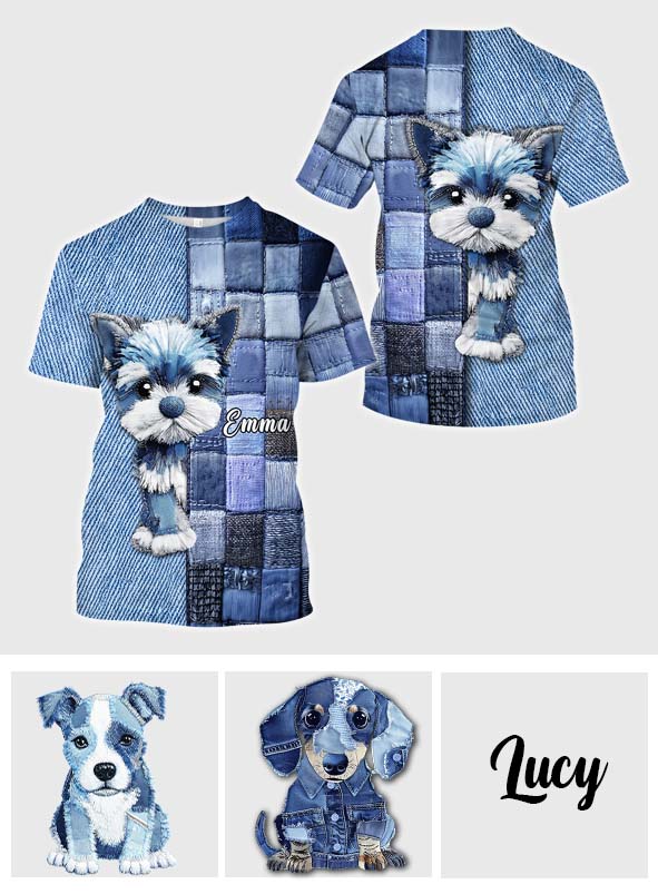 Ich liebe Yorkshire Terrier – Personalisiertes T-Shirt mit Hundemotiv