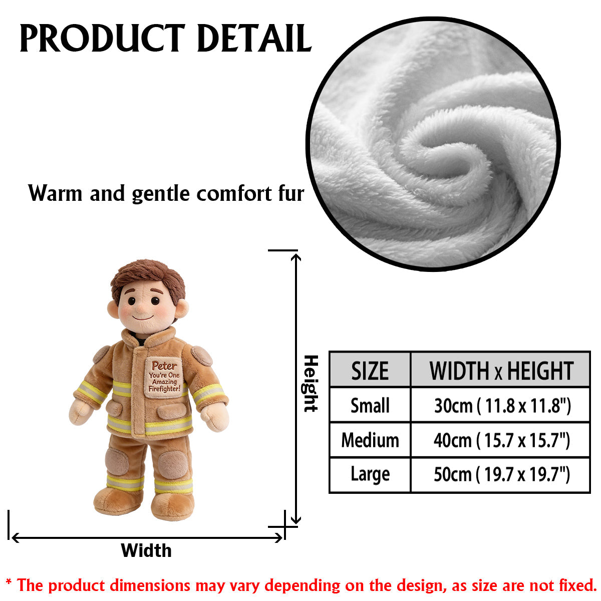 Du bist ein großartiger Feuerwehrmann/eine großartige Feuerwehrfrau – Personalisiertes Premium-Kissen aus Kunstfell für Feuerwehrleute