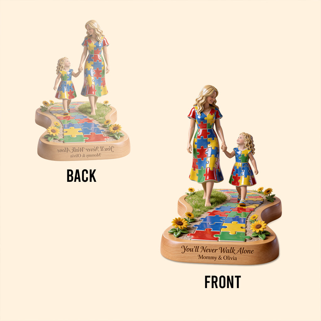 You'll Never Walk Alone - Personalized Autism Awareness Custom Shaped Acrylic Plaque