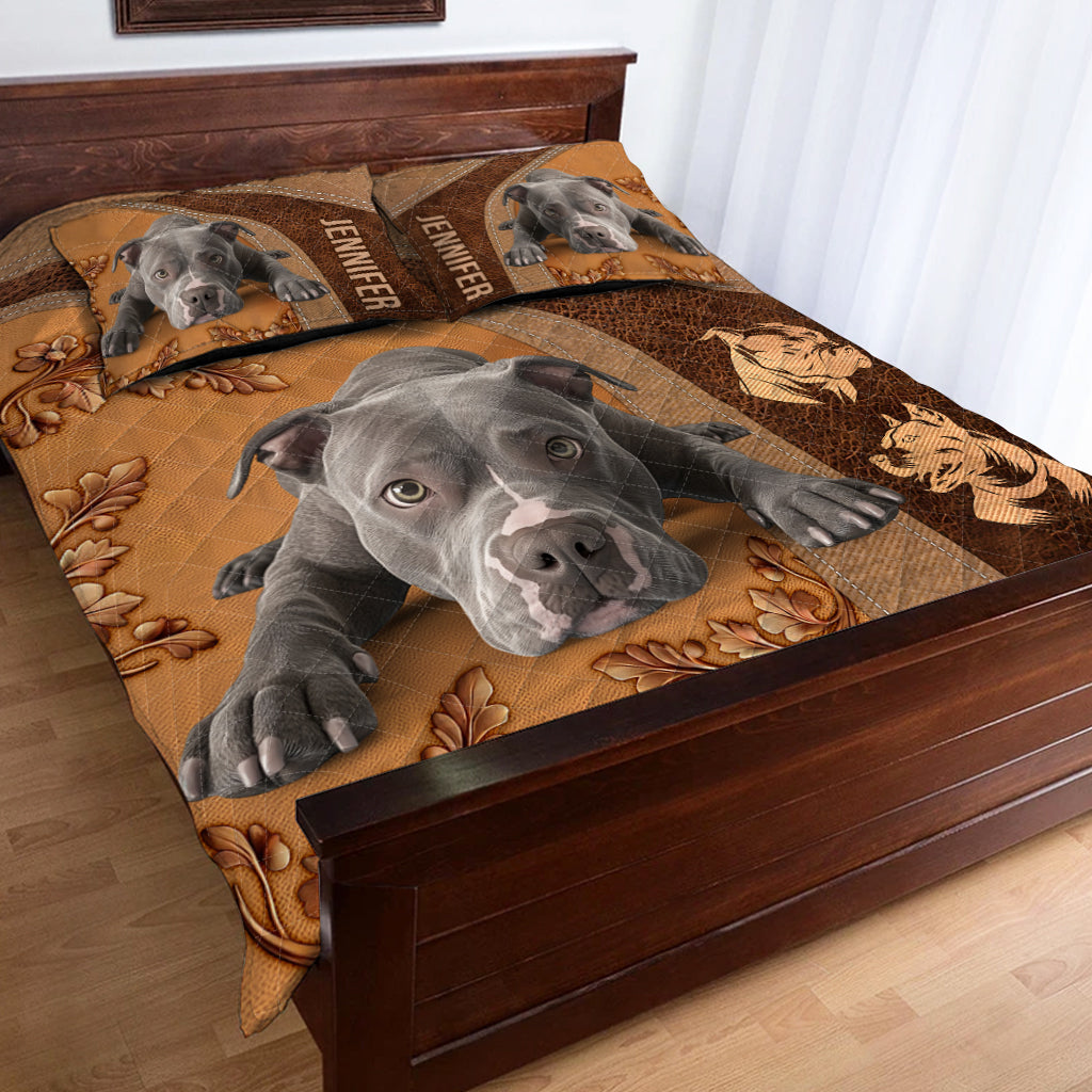 Schlafender Pitbull – Personalisierte Hunde-Bettwäsche-Set