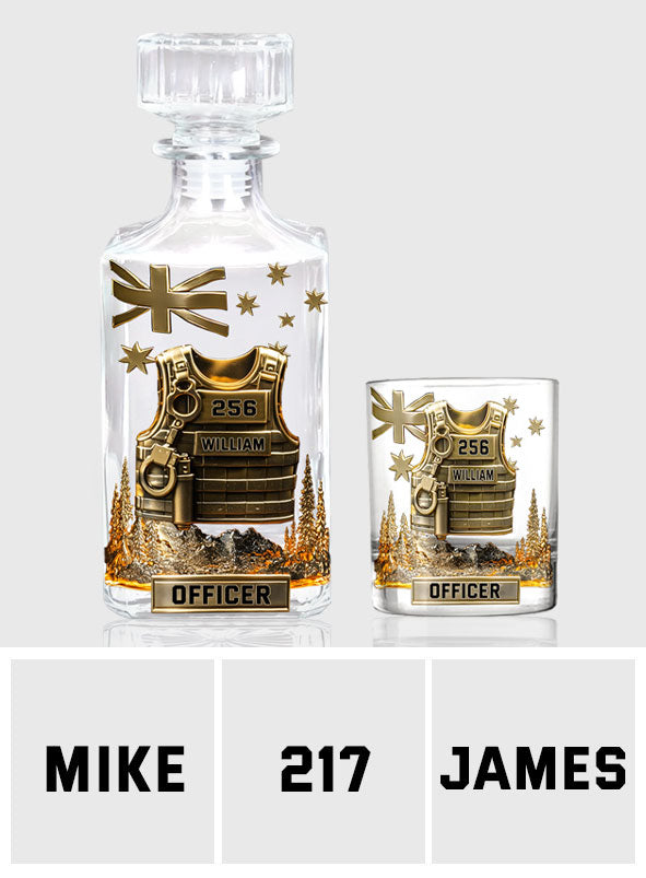 Serve And Protect - Personalized Police Officer Whiskey Decanter Set