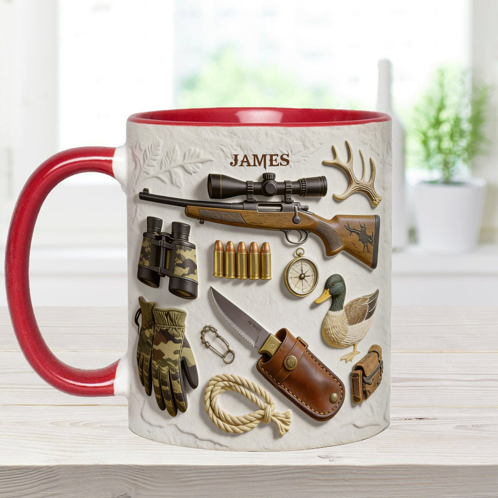 Liebe zur Jagd – Personalisierte Tasse und Untersetzer mit Jagdmotiv