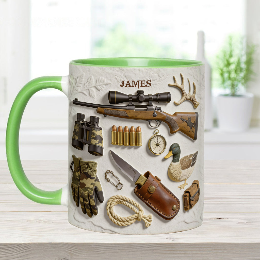 Liebe zur Jagd – Personalisierte Tasse und Untersetzer mit Jagdmotiv