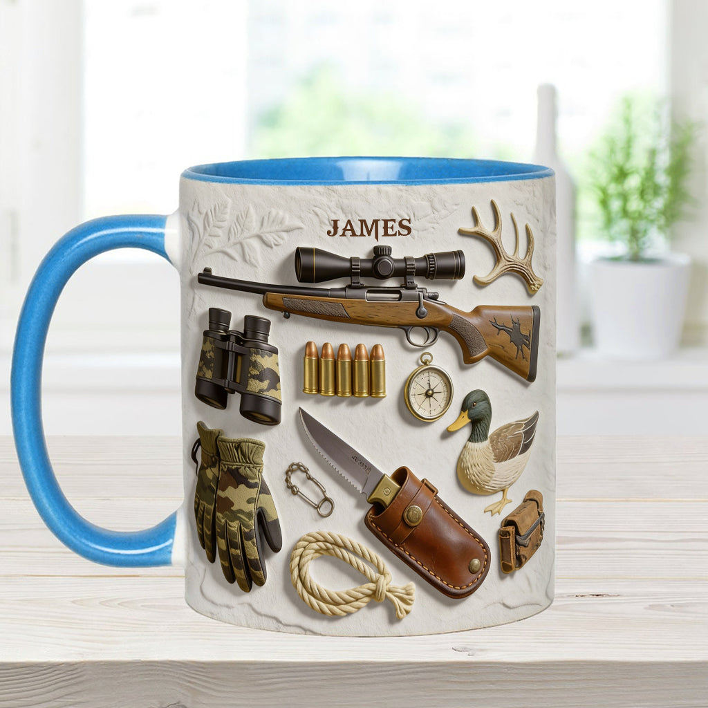 Liebe zur Jagd – Personalisierte Tasse und Untersetzer mit Jagdmotiv
