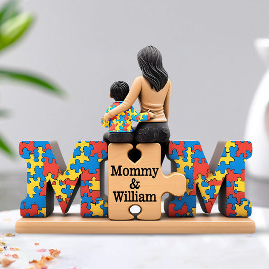 Autism Mom - Personalized Autism Awareness Custom Shaped Acrylic Plaque
