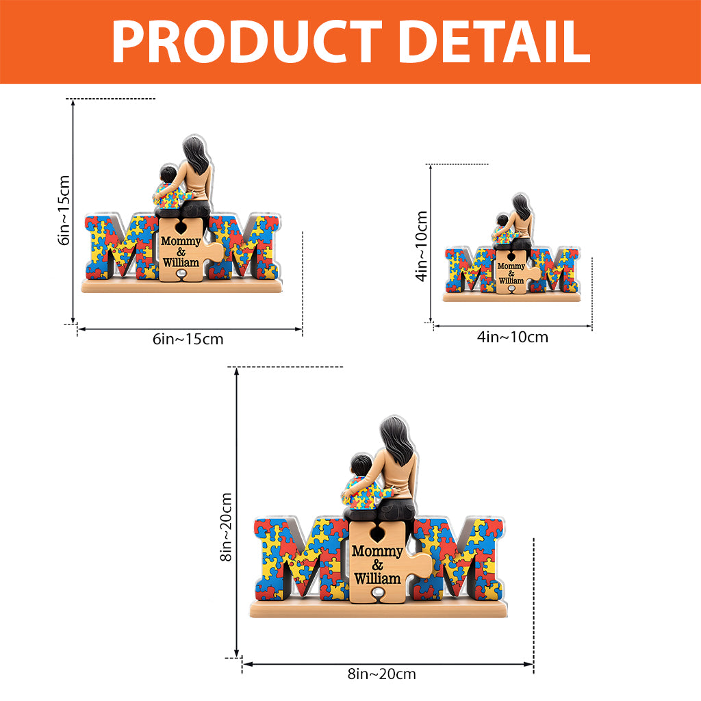 Autism Mom - Personalized Autism Awareness Custom Shaped Acrylic Plaque