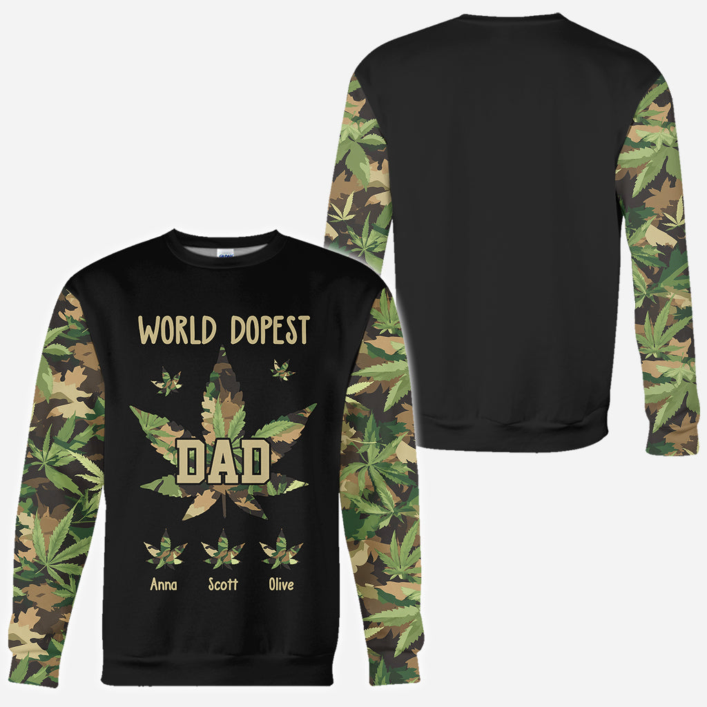 Der coolste Papa aller Zeiten – personalisiertes „Weed All Over“-Shirt