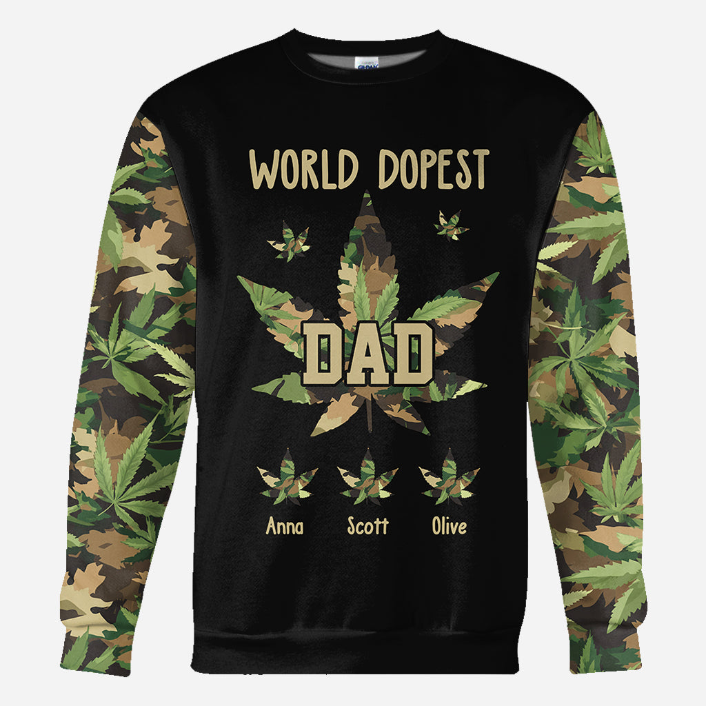 Der coolste Papa aller Zeiten – personalisiertes „Weed All Over“-Shirt