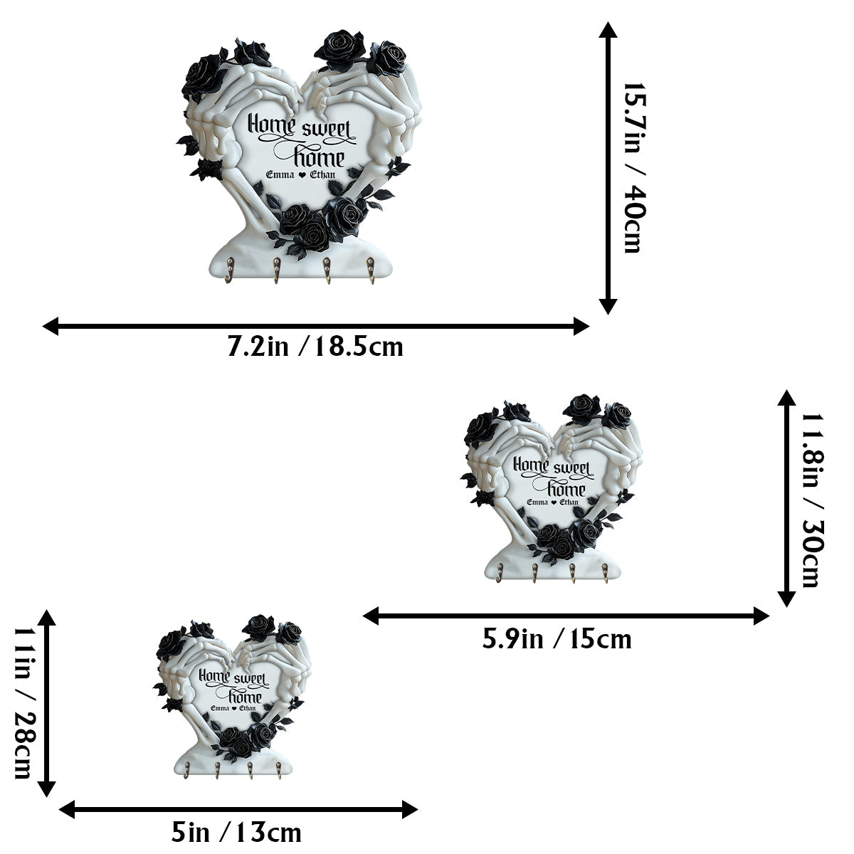 Bis dass der Tod uns scheidet – Personalisierter Totenkopf-Schlüsselanhänger