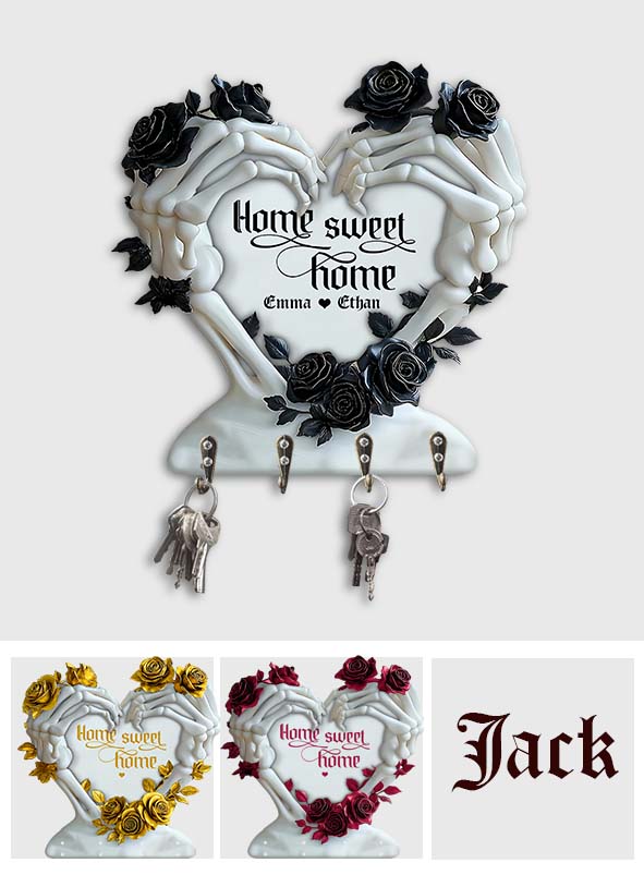 Bis dass der Tod uns scheidet – Personalisierter Totenkopf-Schlüsselanhänger