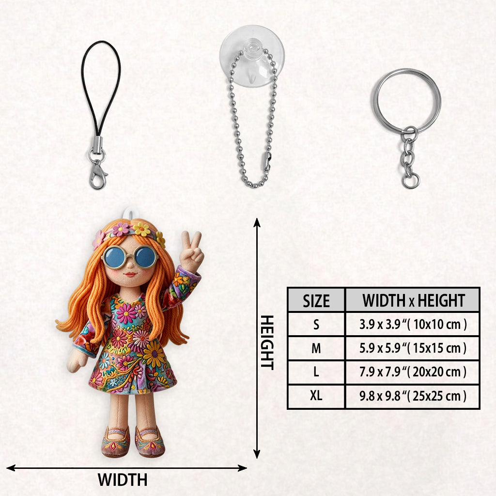 Hippie Soul Set Tasche Mit Charm - Personalisierte Hippie Stepp-Tasche Mit Plüsch-Charm