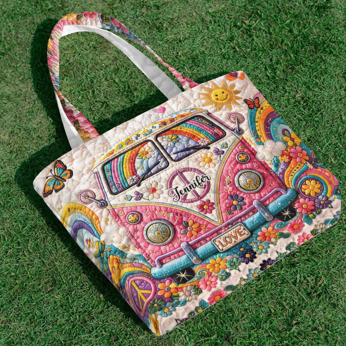 Hippie Soul Set Tasche Mit Charm - Personalisierte Hippie Stepp-Tasche Mit Plüsch-Charm