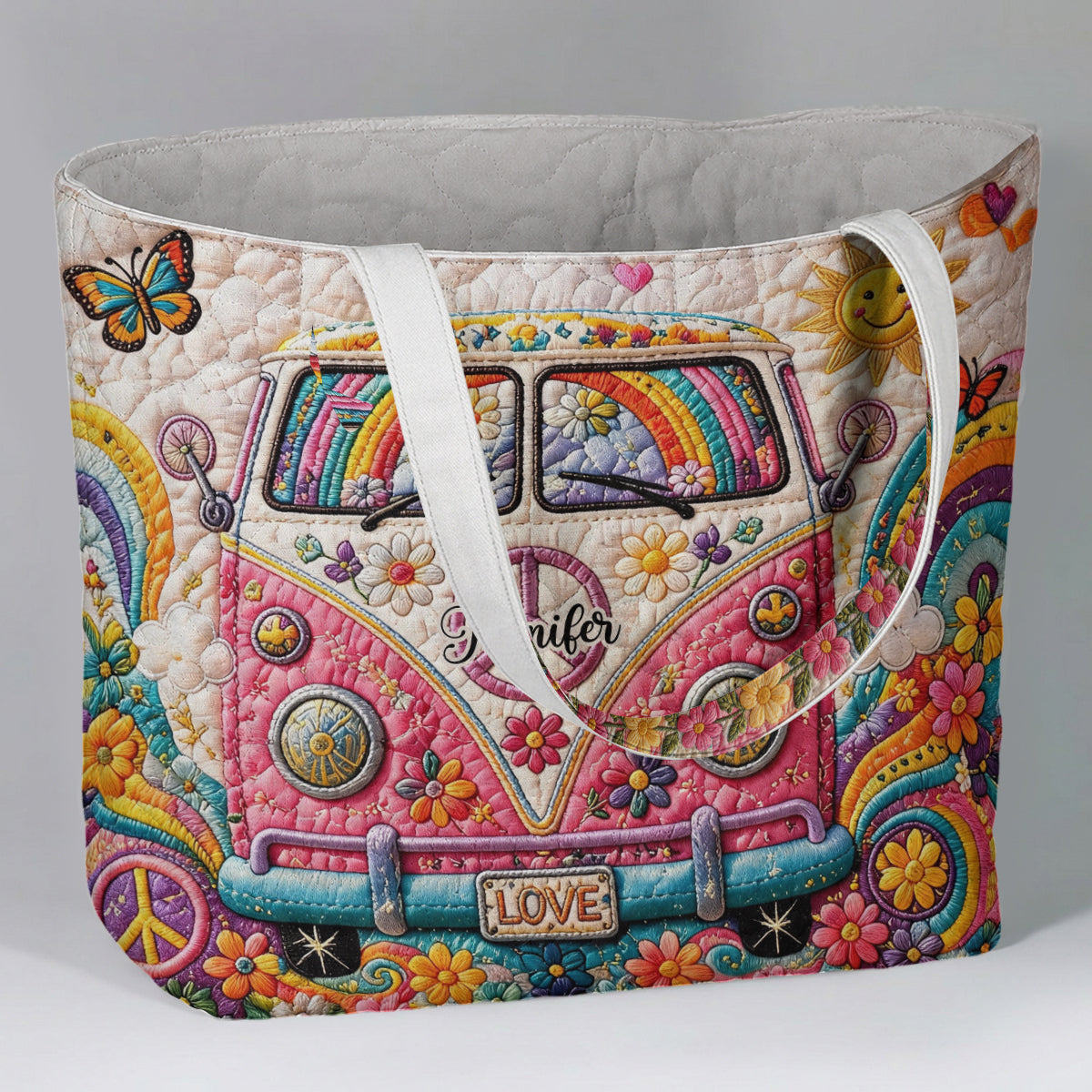 Hippie Soul Set Tasche Mit Charm - Personalisierte Hippie Stepp-Tasche Mit Plüsch-Charm
