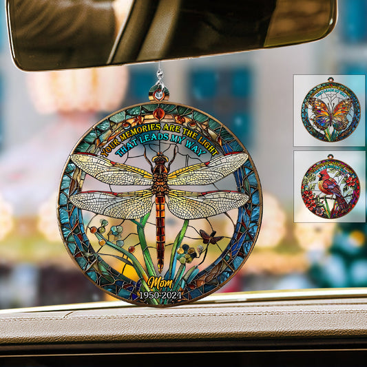 Deine Erinnerungen sind das Licht, das mir den Weg weist – personalisierter Gedenk-Autoanhänger