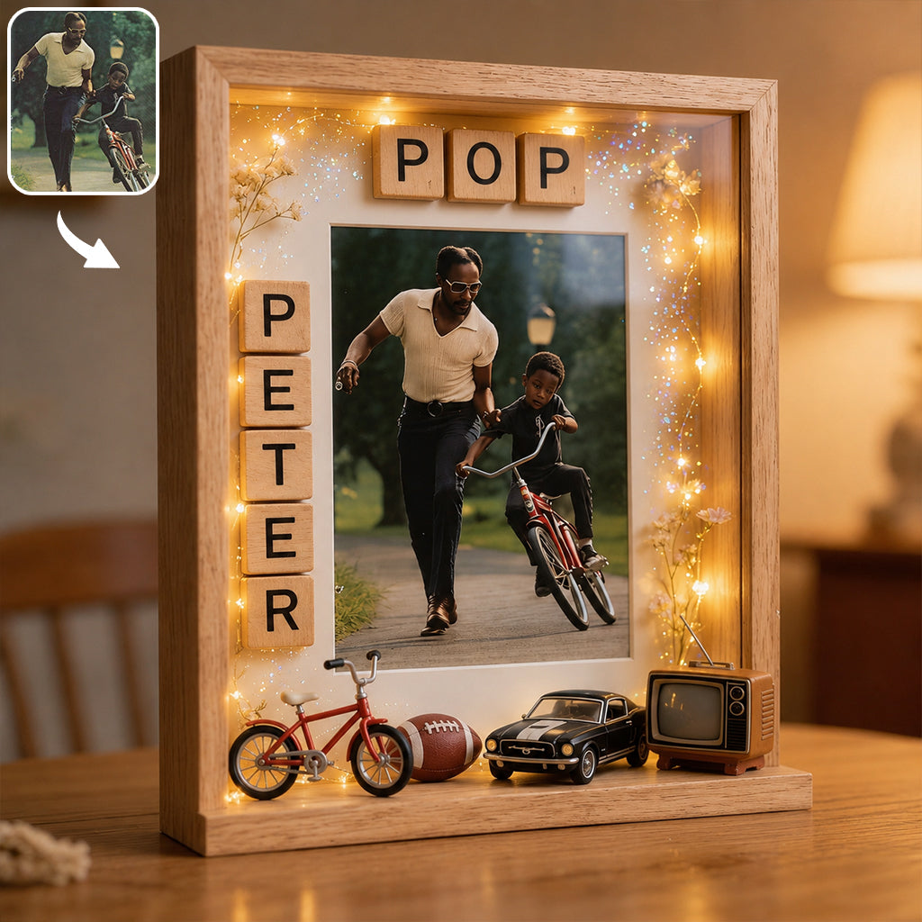 Einzigartiges Geschenk zum Vatertag, individuell aus jedem Foto - Personalisierte Bilderrahmen-Lichtbox