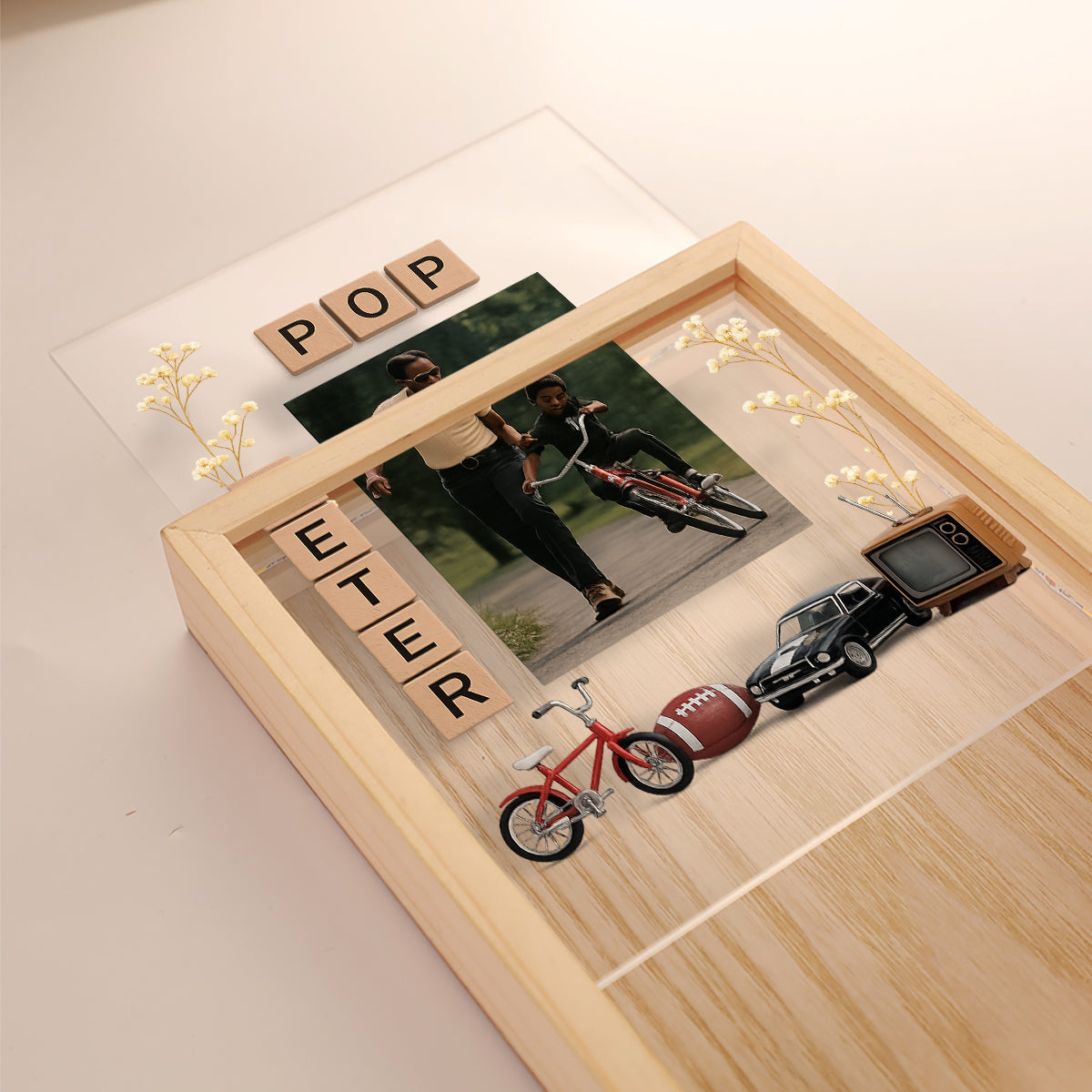 Einzigartiges Geschenk zum Vatertag, individuell aus jedem Foto - Personalisierte Bilderrahmen-Lichtbox