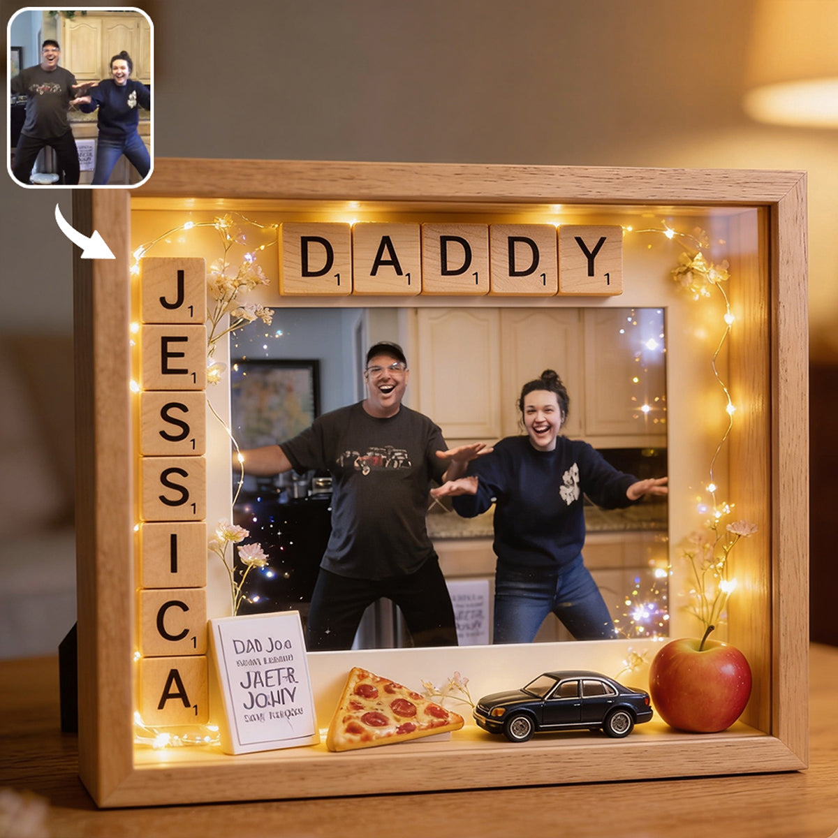 Einzigartiges Geschenk zum Vatertag, individuell aus jedem Foto - Personalisierte Bilderrahmen-Lichtbox