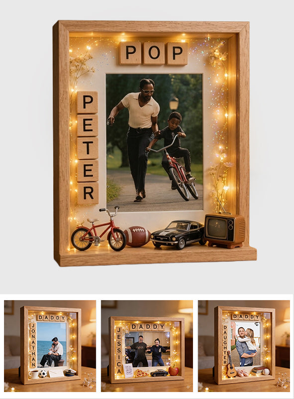 Einzigartiges Geschenk zum Vatertag, individuell aus jedem Foto - Personalisierte Bilderrahmen-Lichtbox