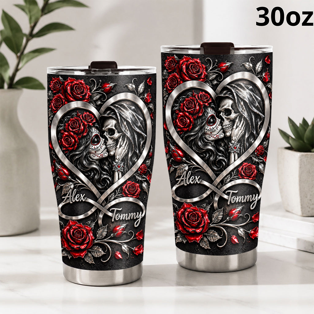 Love You Infinite - Personalized Skull Tumbler